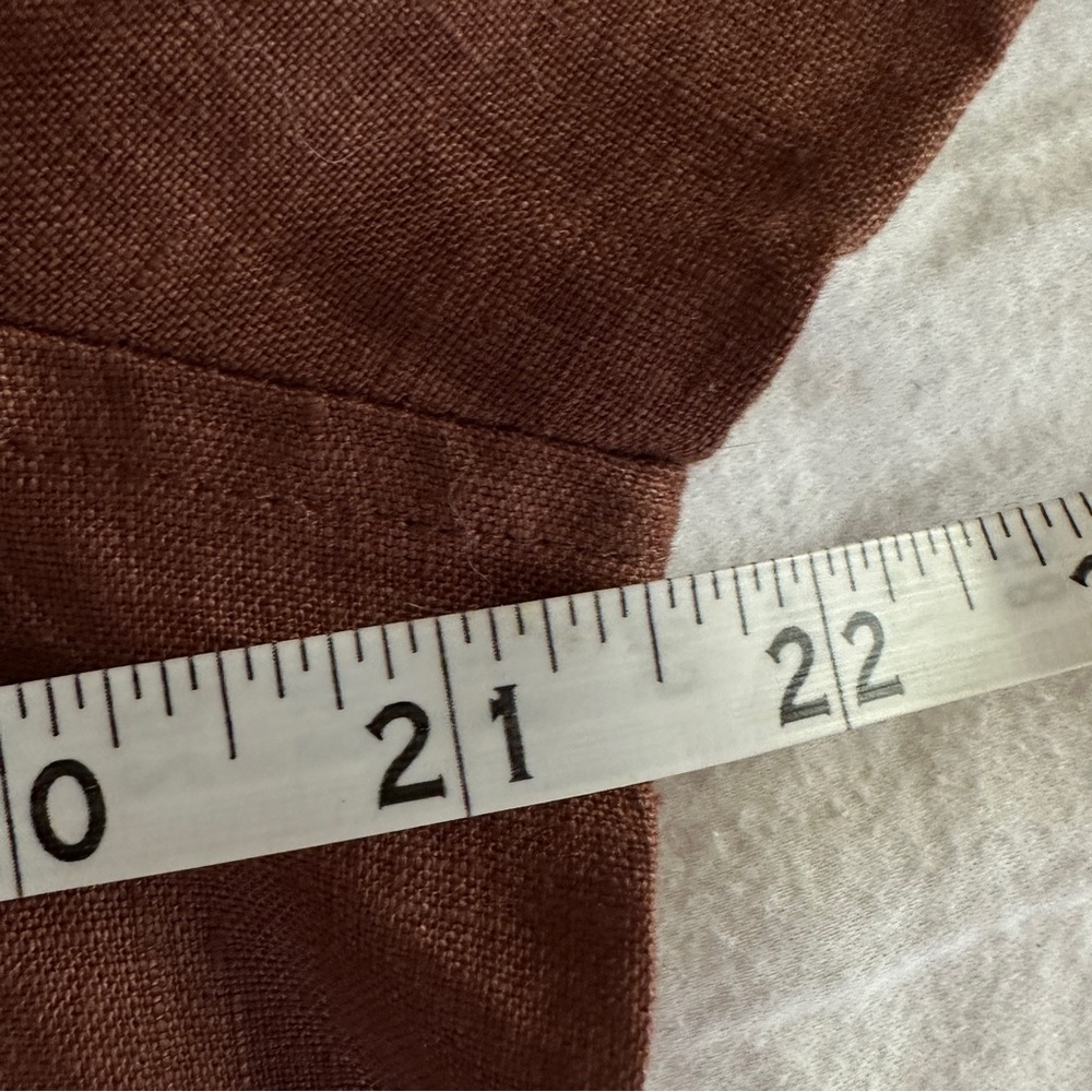 Brown Linen Bomber Jacket - Picture 5 of 7
